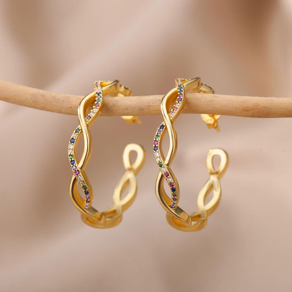 Julenyssa | Wellenohrringe 18K Gold
