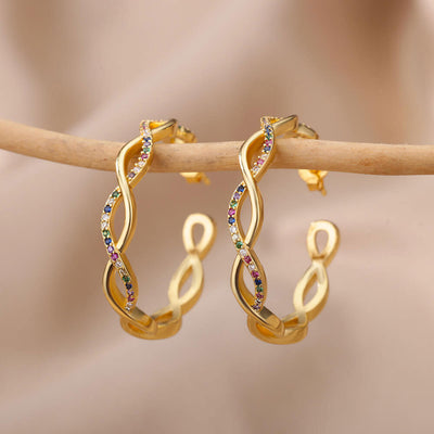 Julenyssa | Wellenohrringe 18K Gold