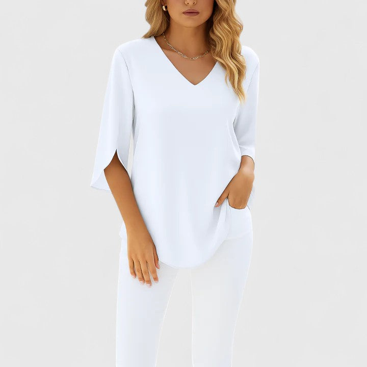 Violetta™ | Elegante V-Ausschnitt-Bluse