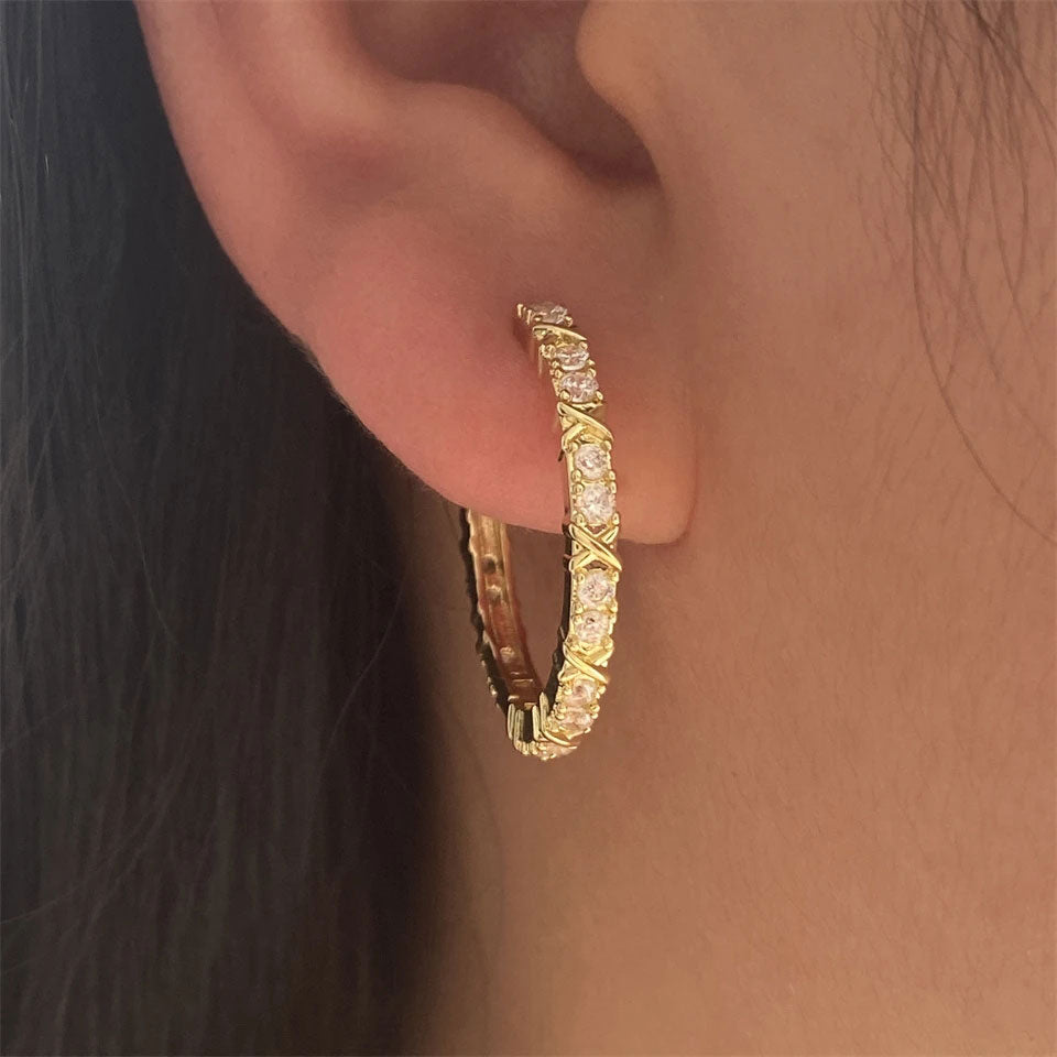Aurelisse | Zirkonia Kreuzohrringe 18K Gold