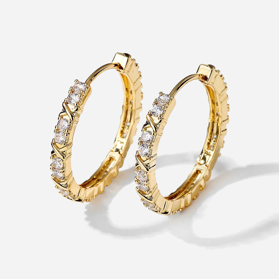 Aurelisse | Zirkonia Kreuzohrringe 18K Gold