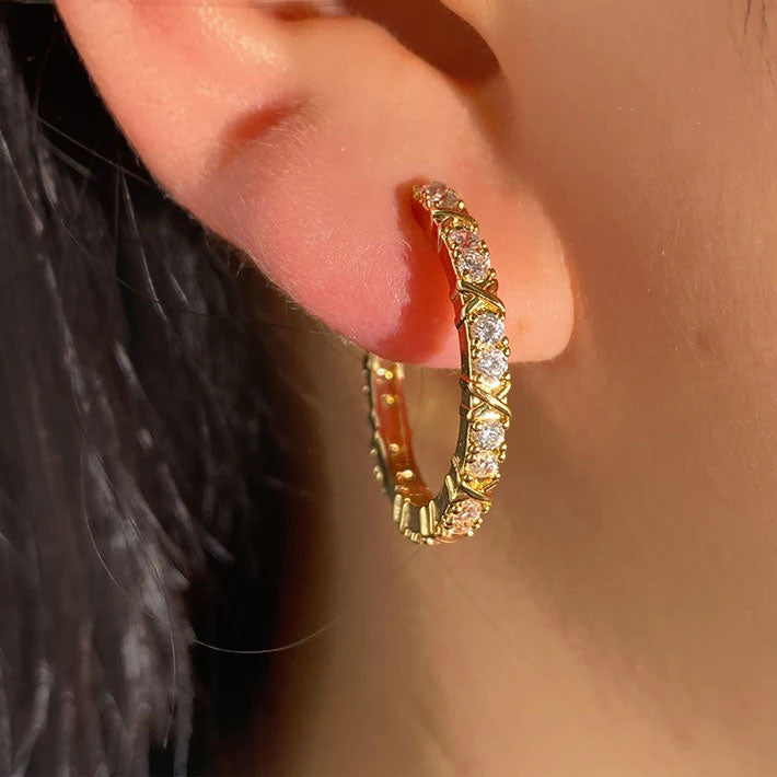 Aurelisse | Zirkonia Kreuzohrringe 18K Gold