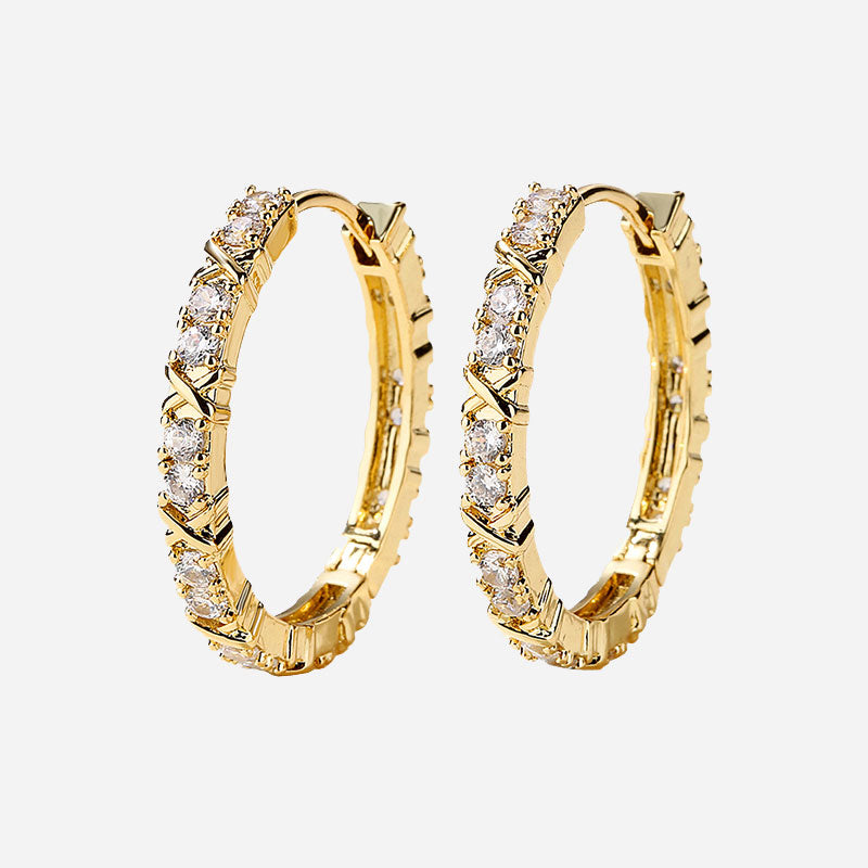 Aurelisse | Zirkonia Kreuzohrringe 18K Gold
