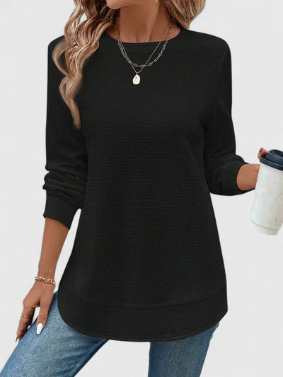 Nadyalyn | Elegantes O-Hals Langarmshirt