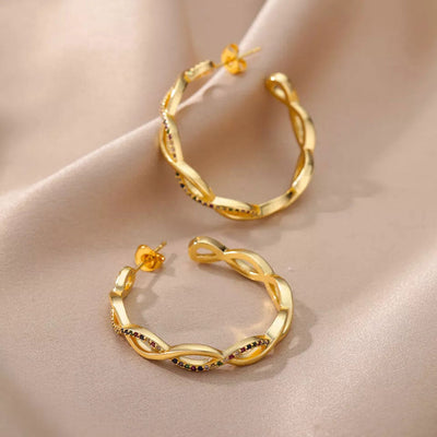 Julenyssa | Wellenohrringe 18K Gold