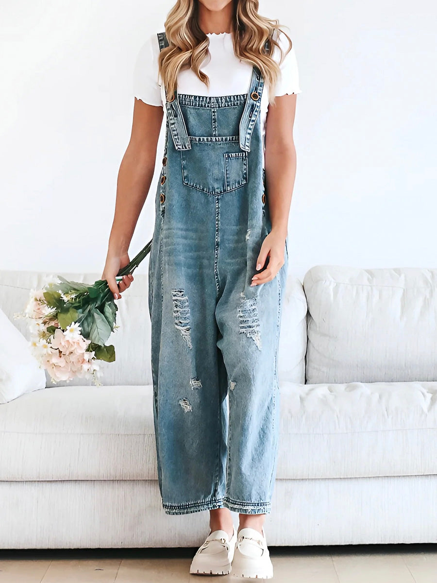 Tabitha™ - Verwaschene Denim-Latzhose