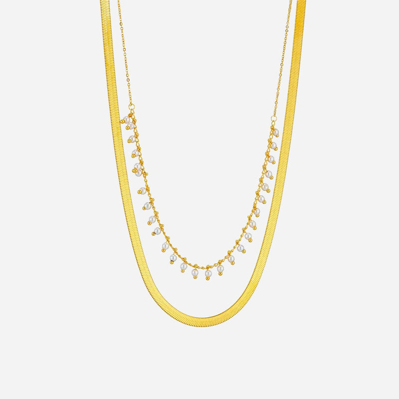 Marizanne | Luxus Schlangen Choker & Perlen Schmuckset 18K Gold