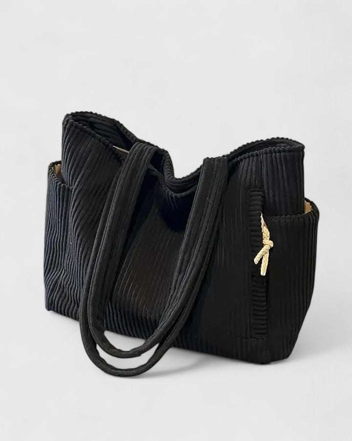 Liorane | Luxuriöse gerippte Tote Bag mit Kordeldetails