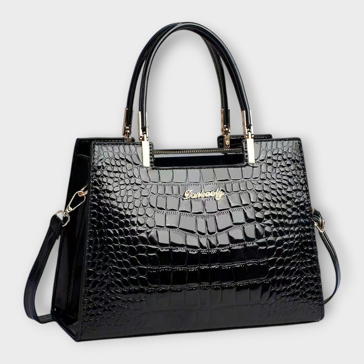 Olivia - Glänzende Krokodil-Muster Handtasche