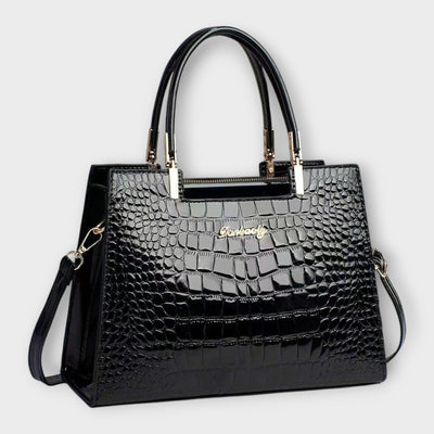 Olivia - Glänzende Krokodil-Muster Handtasche
