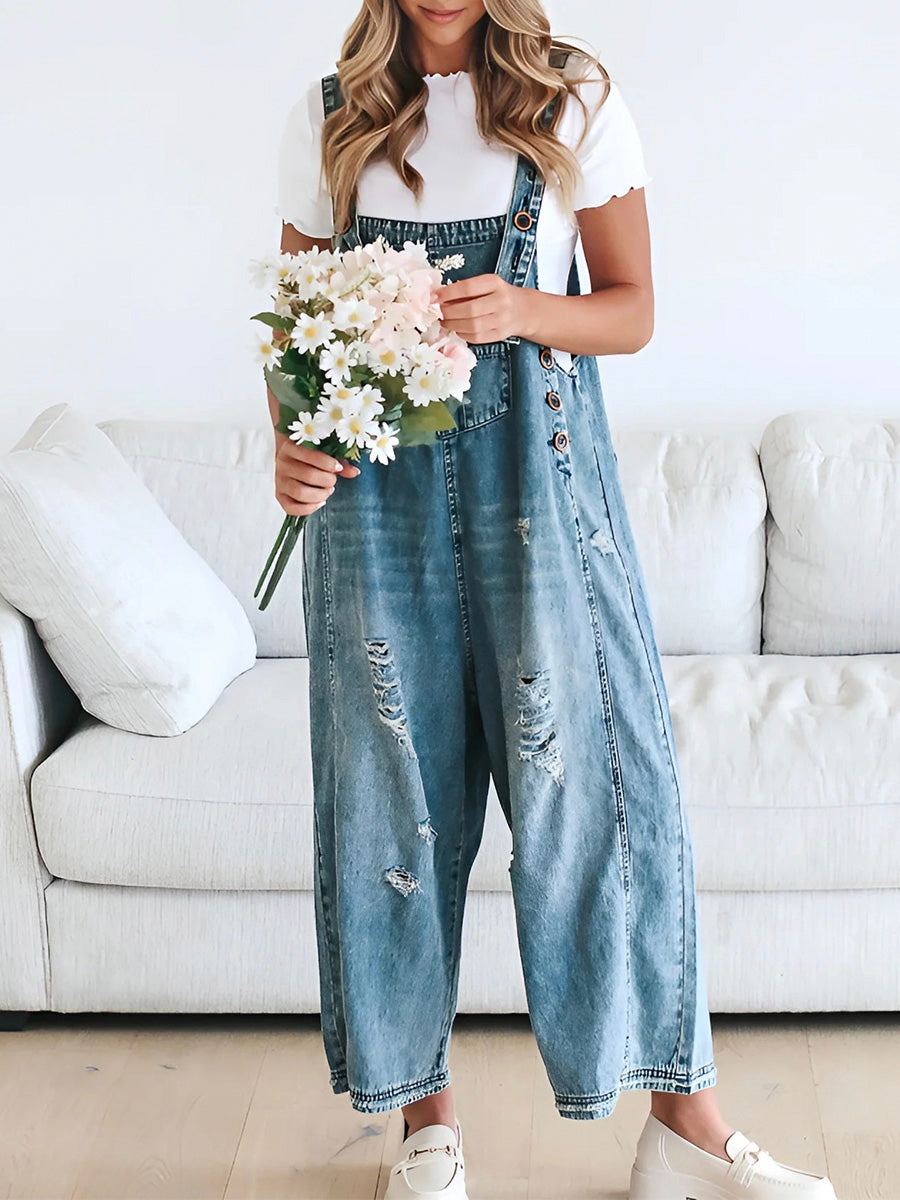 Tabitha™ - Verwaschene Denim-Latzhose