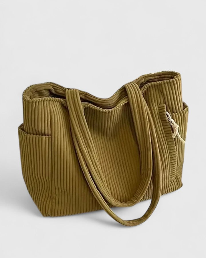 Liorane | Luxuriöse gerippte Tote Bag mit Kordeldetails