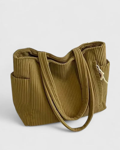Liorane | Luxuriöse gerippte Tote Bag mit Kordeldetails