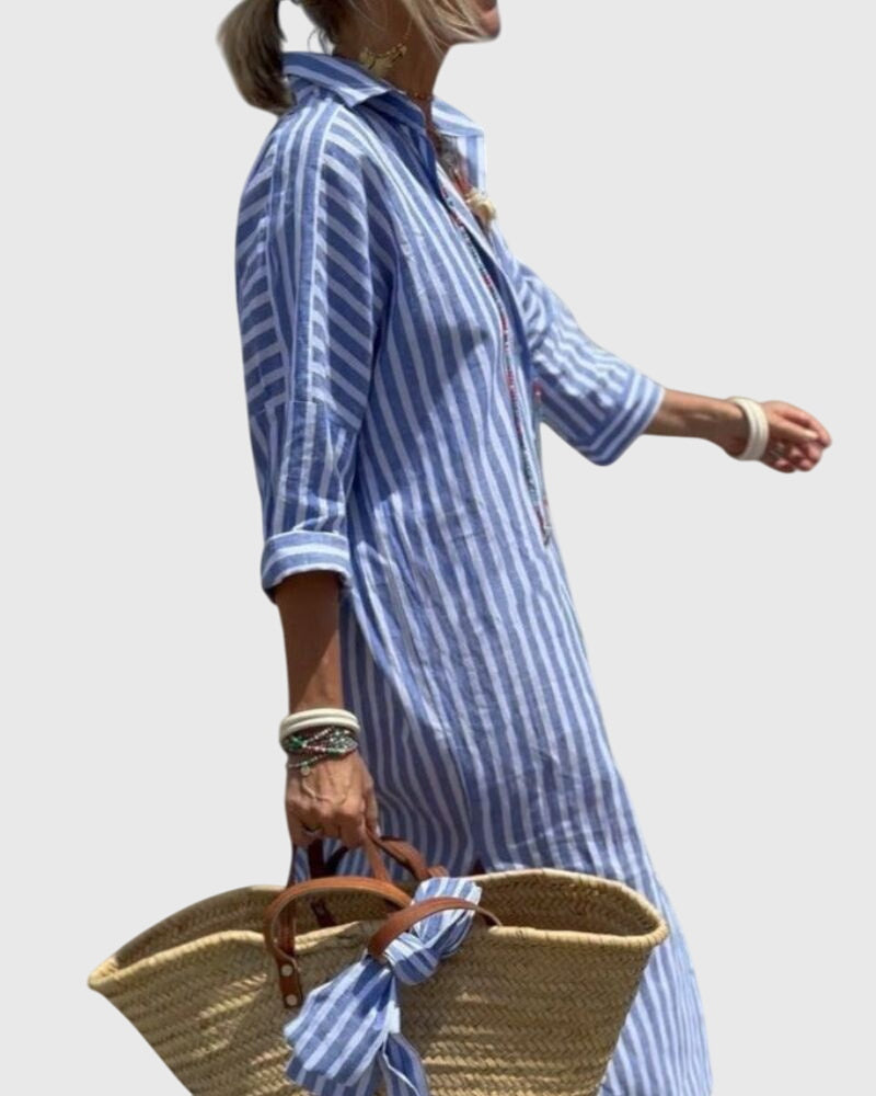 Ellen™ | Klassisches Gestreiftes Kleid