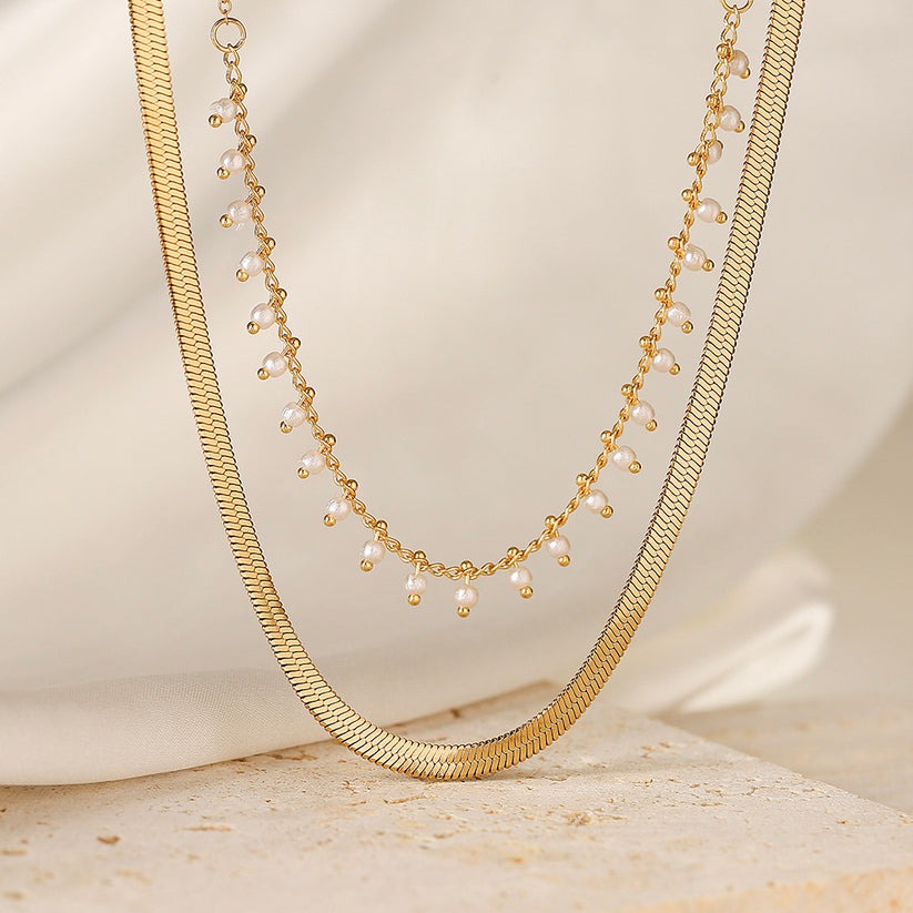 Marizanne | Luxus Schlangen Choker & Perlen Schmuckset 18K Gold