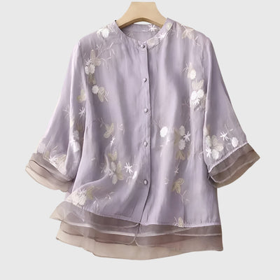 Nellie™ | Elegantes Top mit Bestickten Blumen