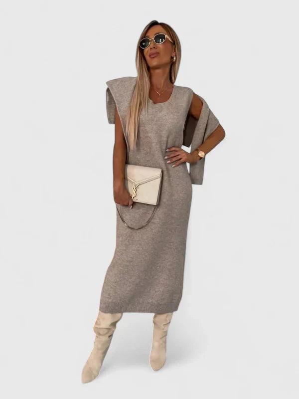 Chrystahl | Elegantes Kleid und Rollkragenpullover Set