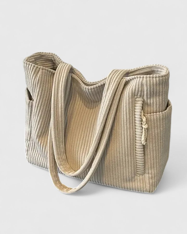 Liorane | Luxuriöse gerippte Tote Bag mit Kordeldetails