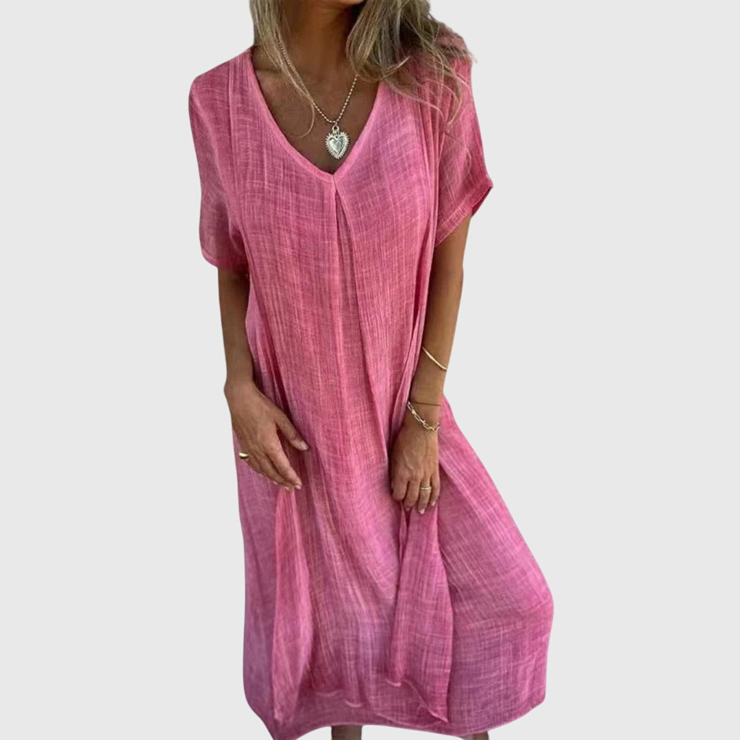 Fiona™ – Elegantes leichtes V-Ausschnitt-Kleid