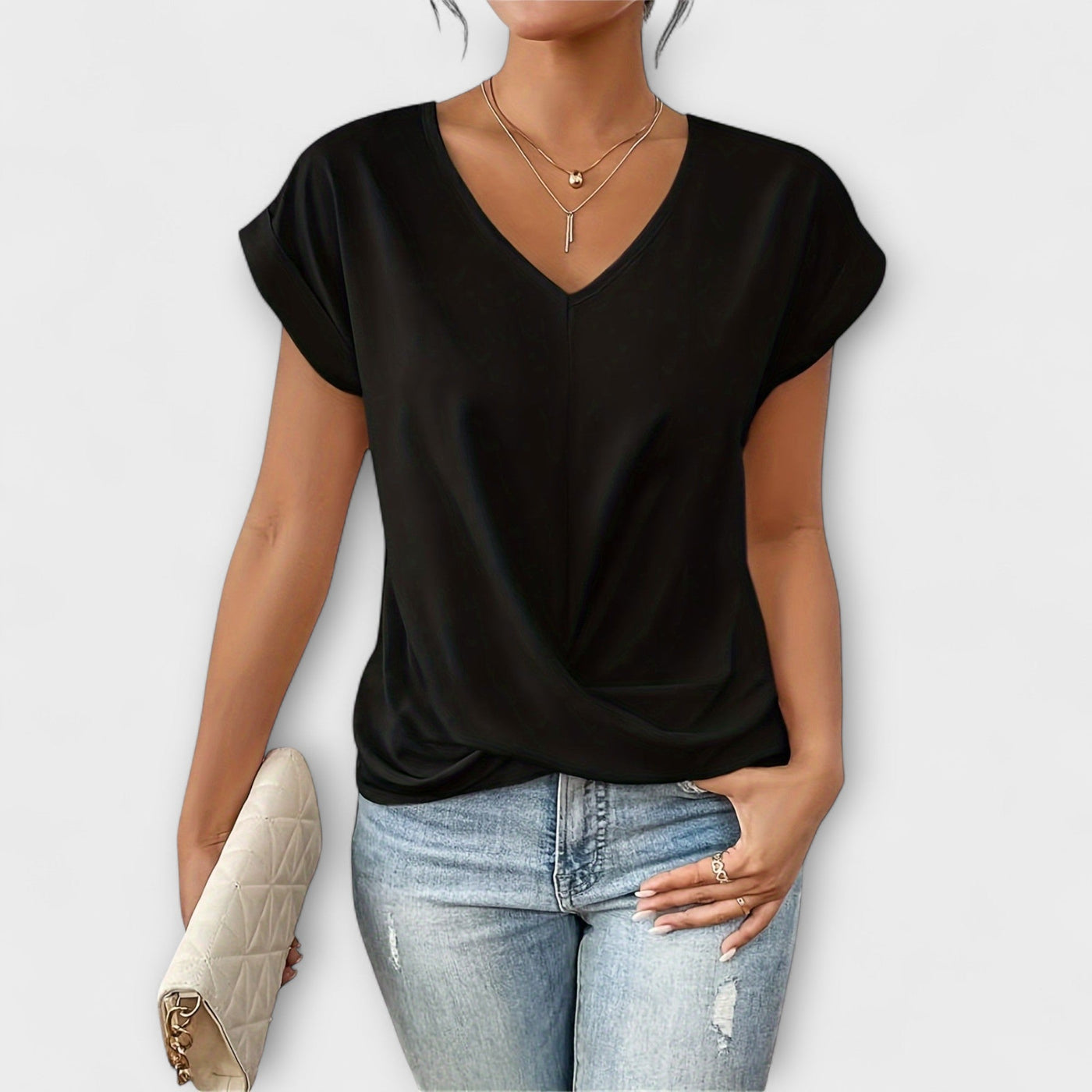 Carlinda | Elegantes V-Ausschnitt-Top