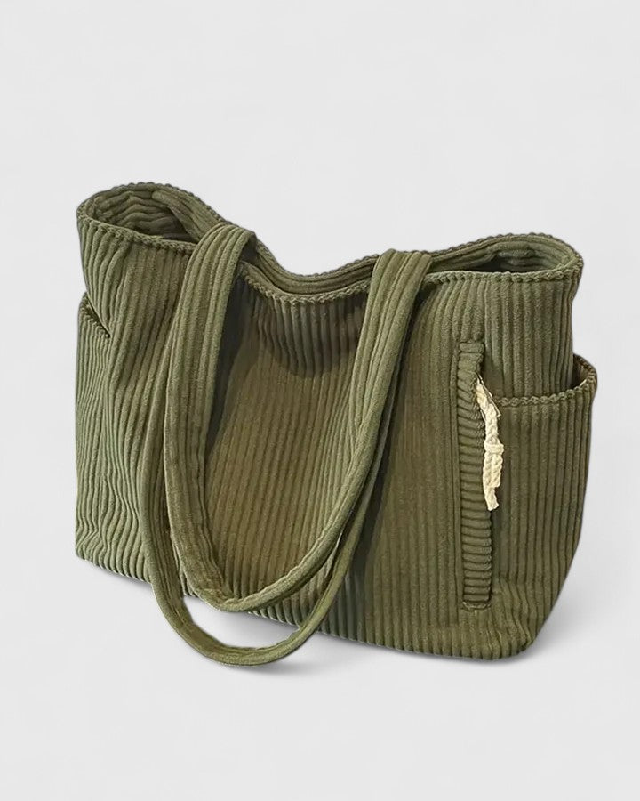 Liorane | Luxuriöse gerippte Tote Bag mit Kordeldetails