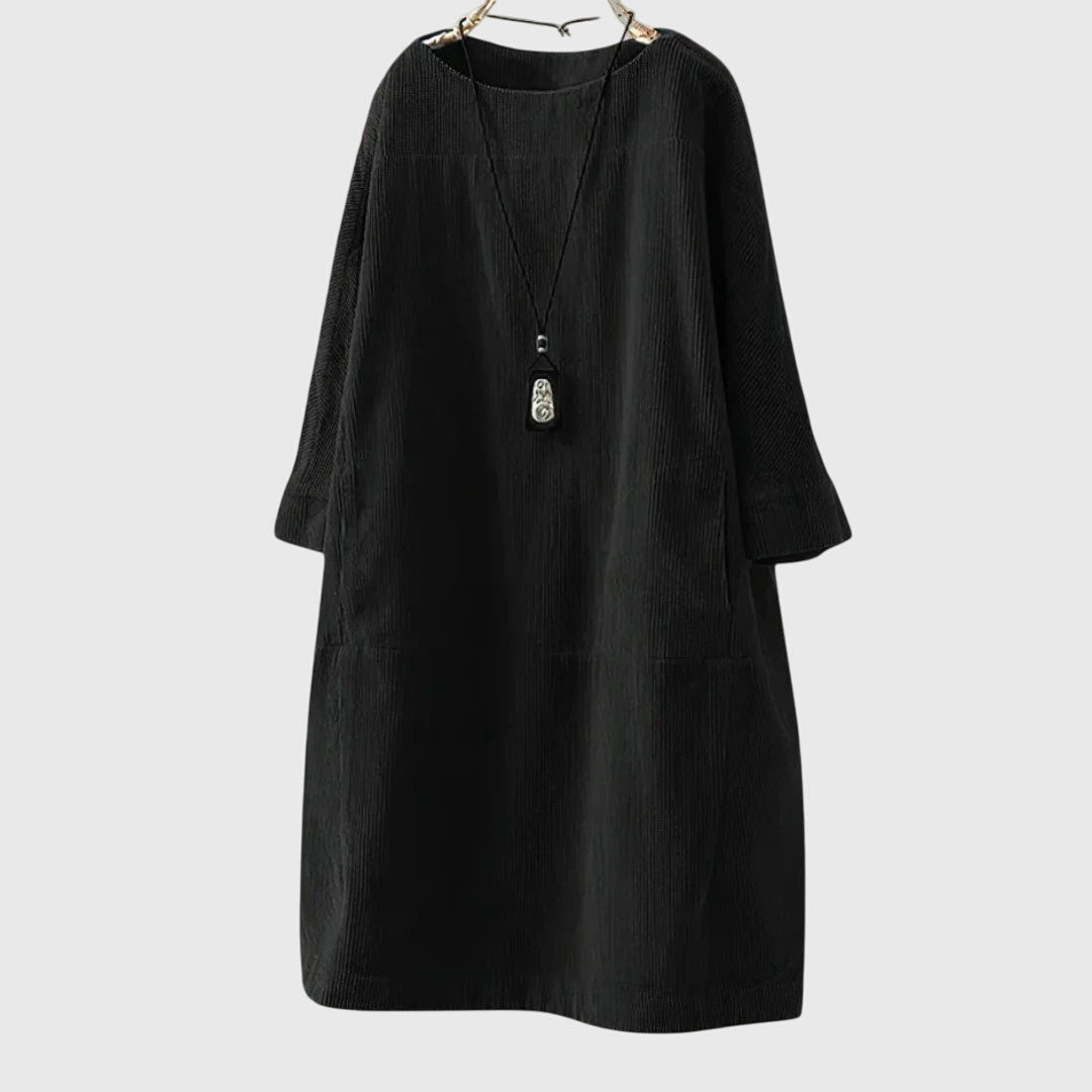 Grace | Lässiges Cord-Midi-Kleid
