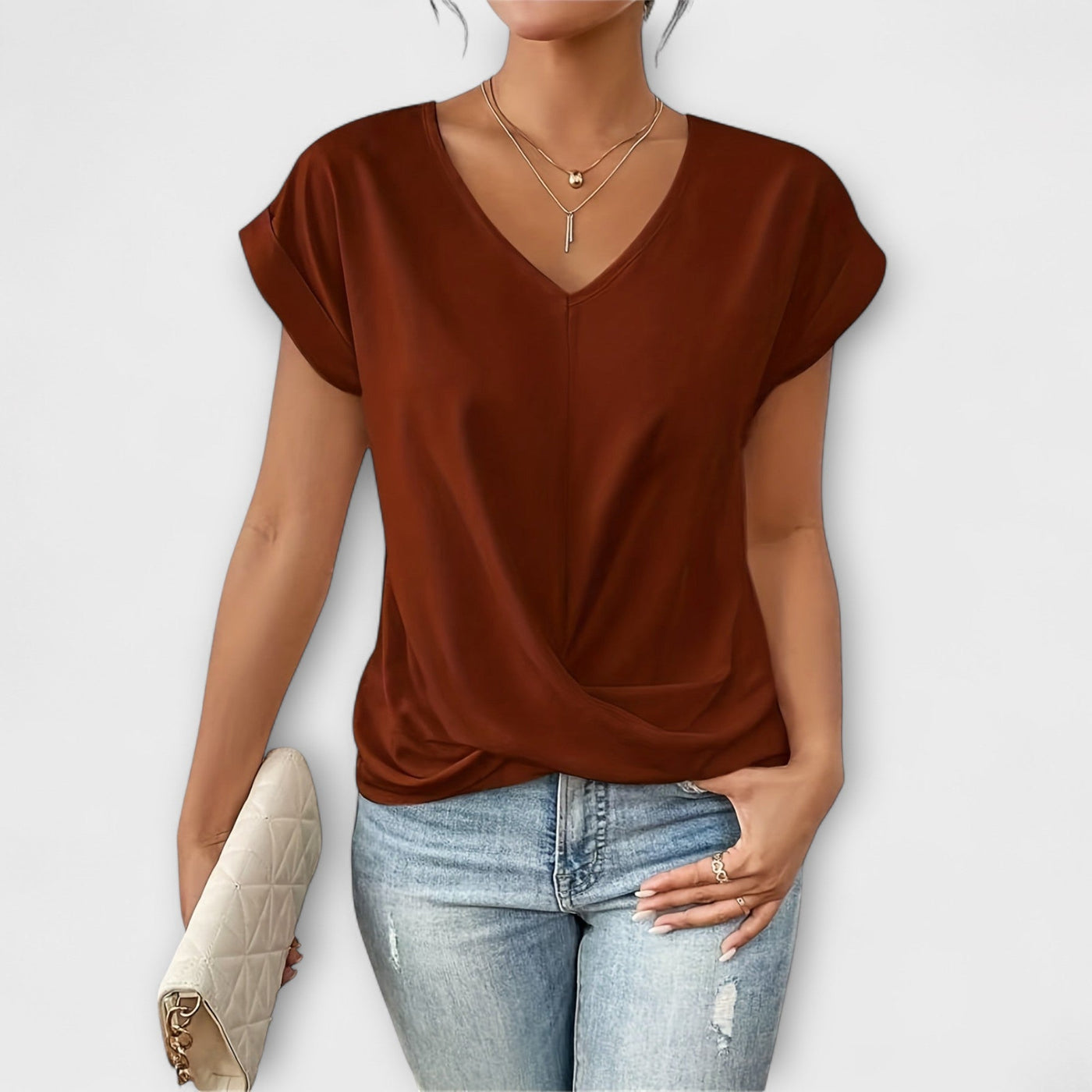 Carlinda | Elegantes V-Ausschnitt-Top