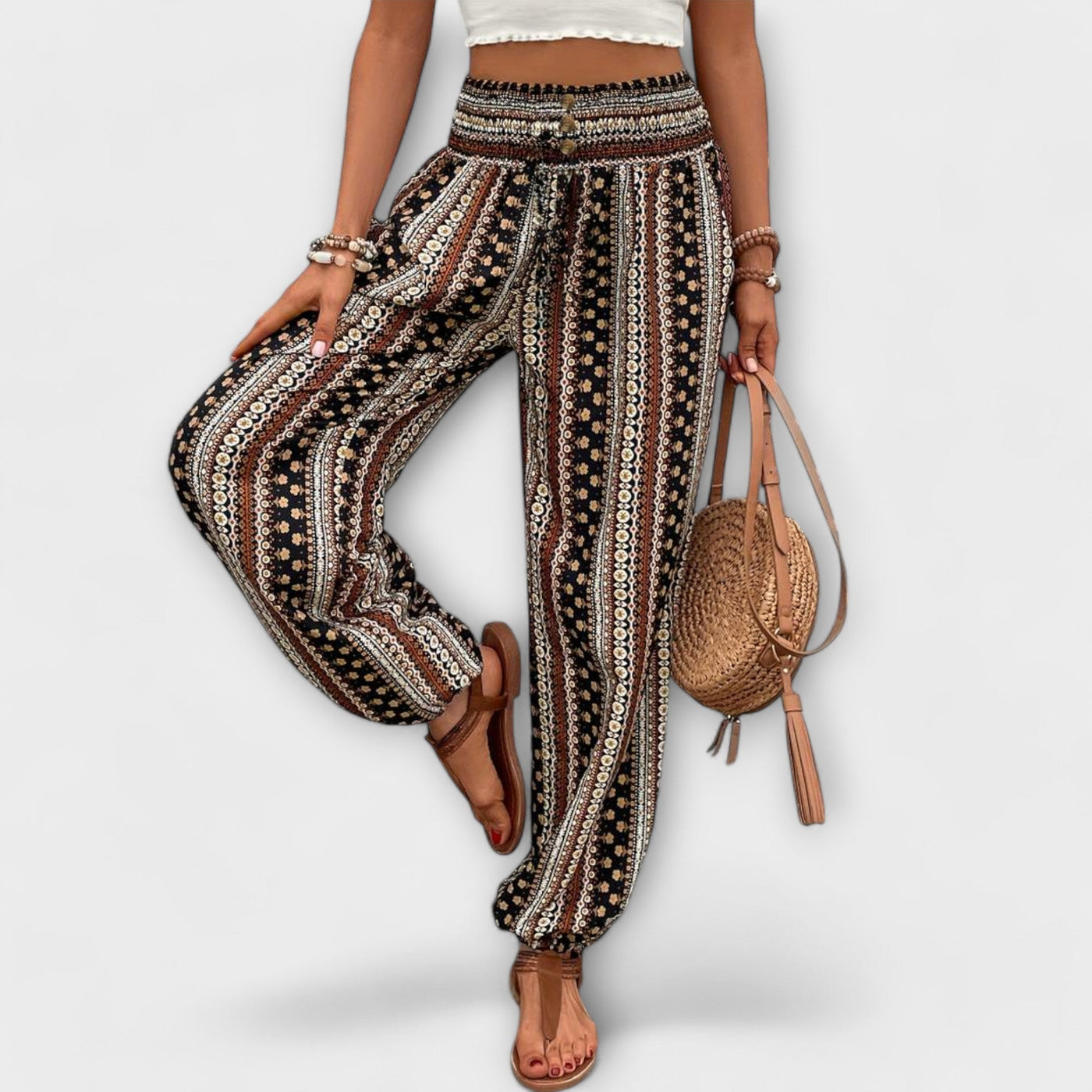 Scarlett - Hose mit ethnischem Grafikdesign