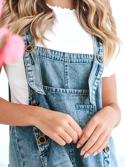 Tabitha™ - Verwaschene Denim-Latzhose