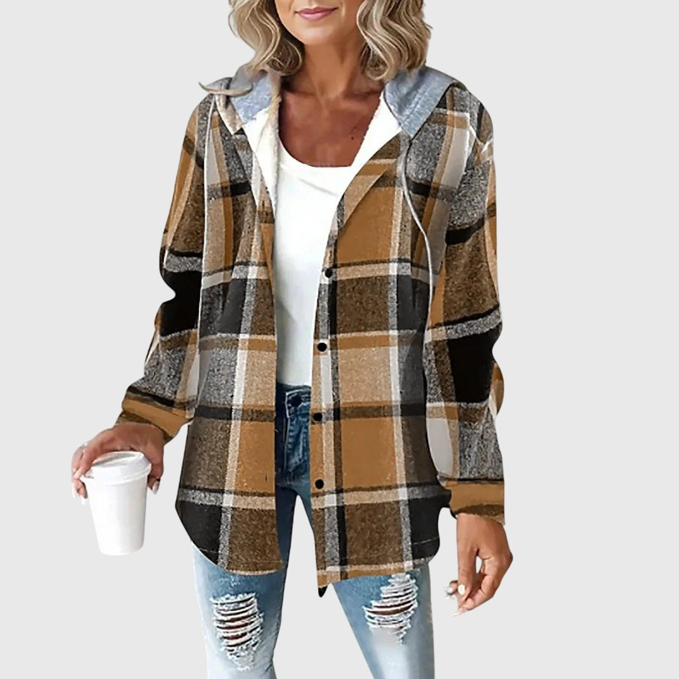 Martina™ | Damen Mesh-Knopfverschluss-Jacke