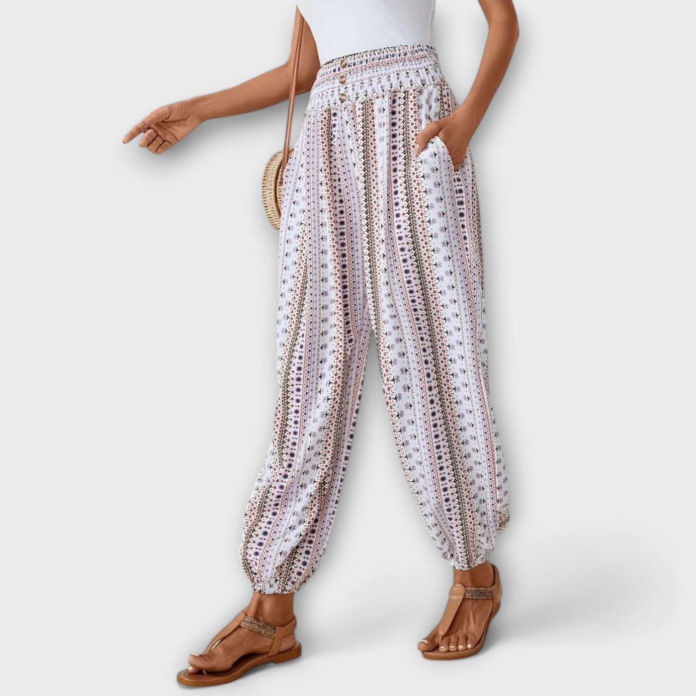 Scarlett - Hose mit ethnischem Grafikdesign