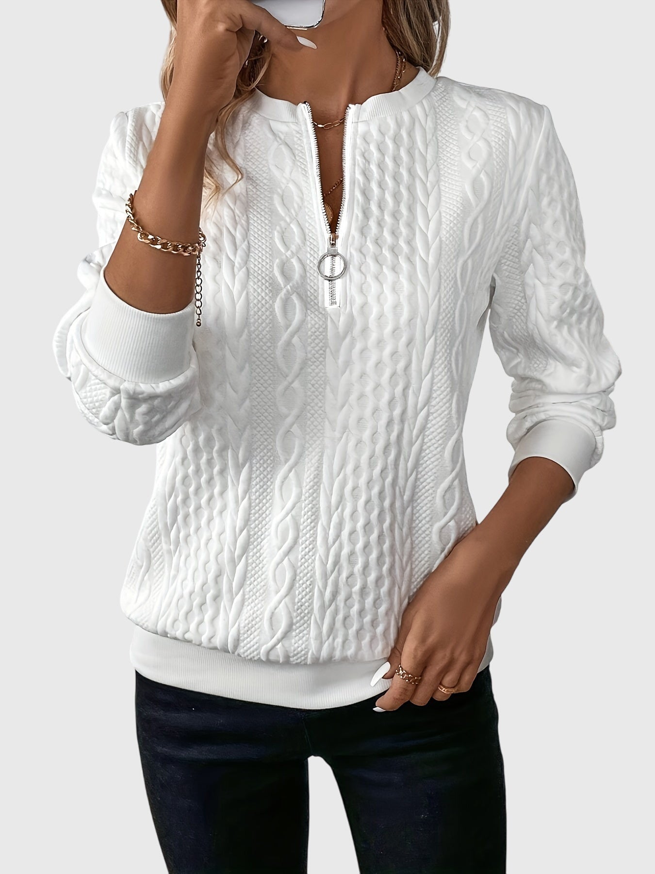 Nora™ | Sweater mit Reißverschluss