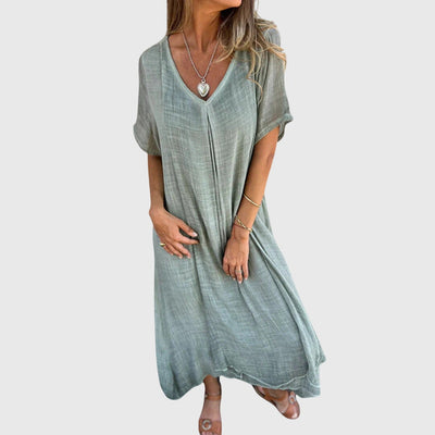 Fiona™ – Elegantes leichtes V-Ausschnitt-Kleid