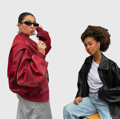 Faye™ - Oversized Lederjacke