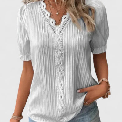 Avienne | Elegante V-Ausschnitt Bluse