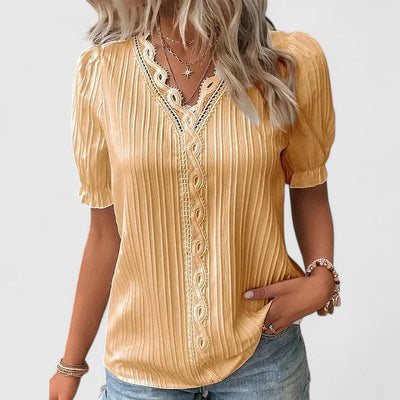 Avienne | Elegante V-Ausschnitt Bluse