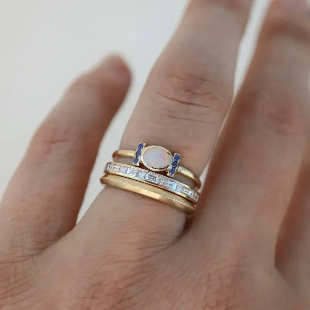 Set aus Vintage Gold Opalringen
