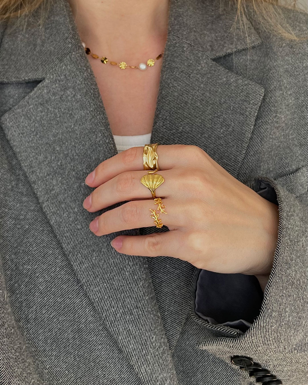 Jaylinette | Großer Ring 18K Gold