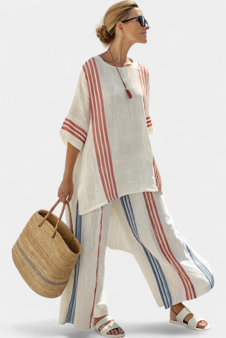 Anzaleira | Elegantes gestreiftes Set