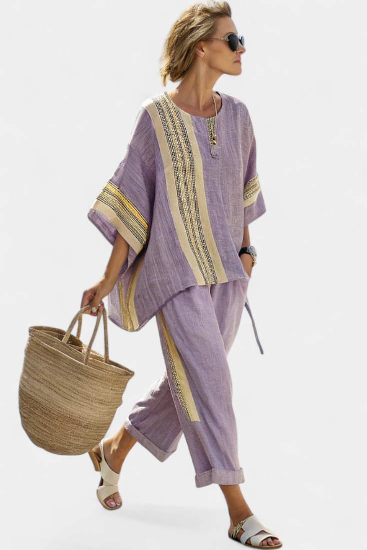 Anzaleira | Elegantes gestreiftes Set