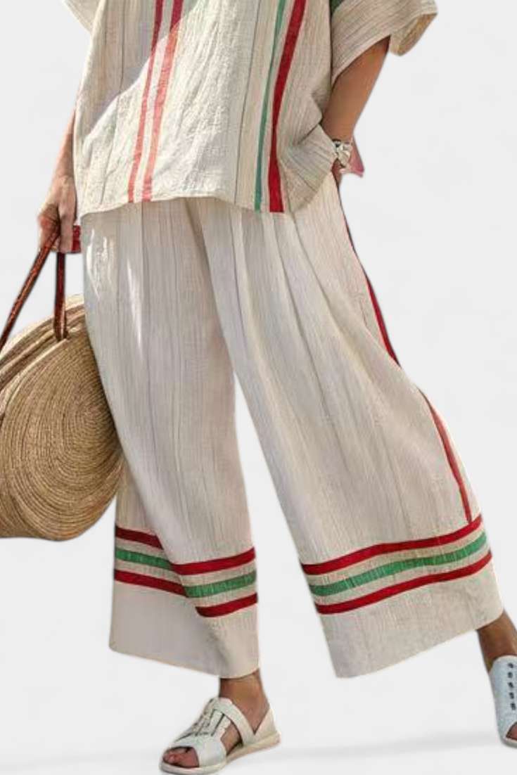 Truvane | Bequeme Boho-Druckbluse & Locker sitzende Hose