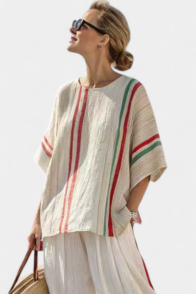 Truvane | Bequeme Boho-Druckbluse & Locker sitzende Hose