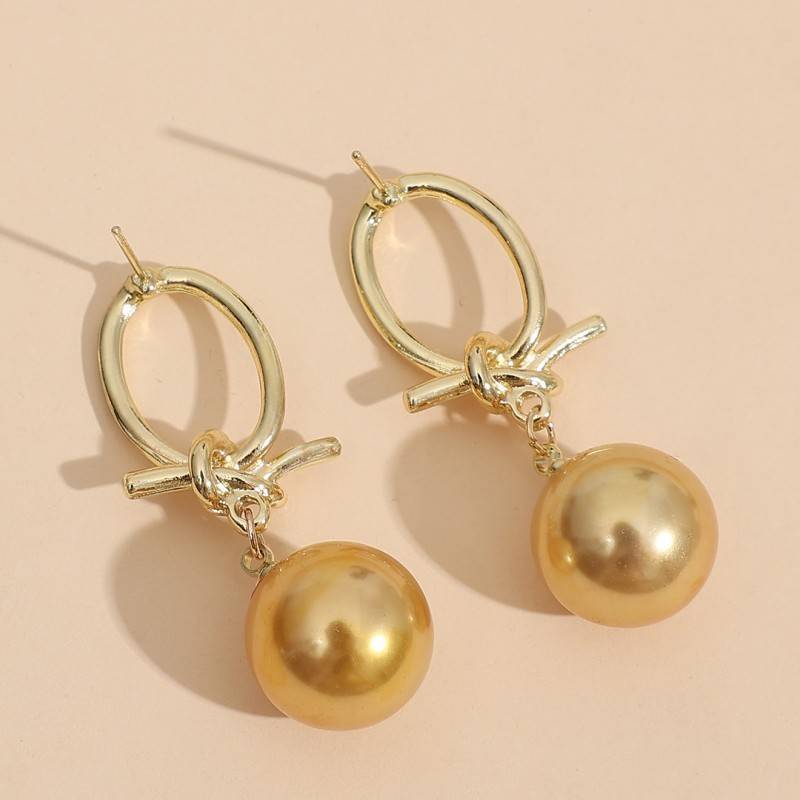 Goldene Perlen Creolen