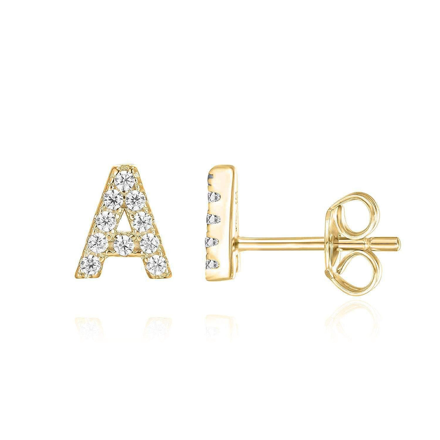 Mikhaela | Buchstaben Ohrringe 18k Gold