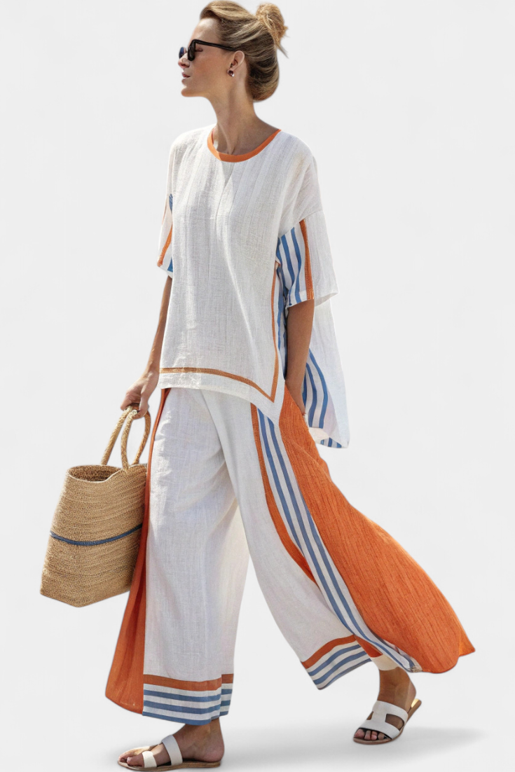Anzaleira | Elegantes gestreiftes Set
