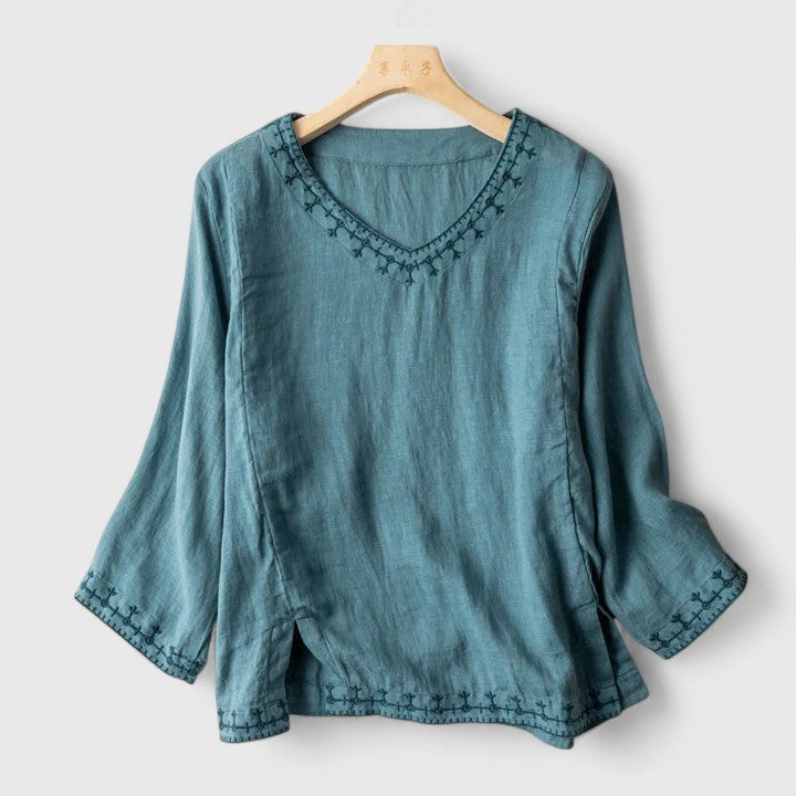 Taysia | Elegante V-Ausschnitt-Bluse