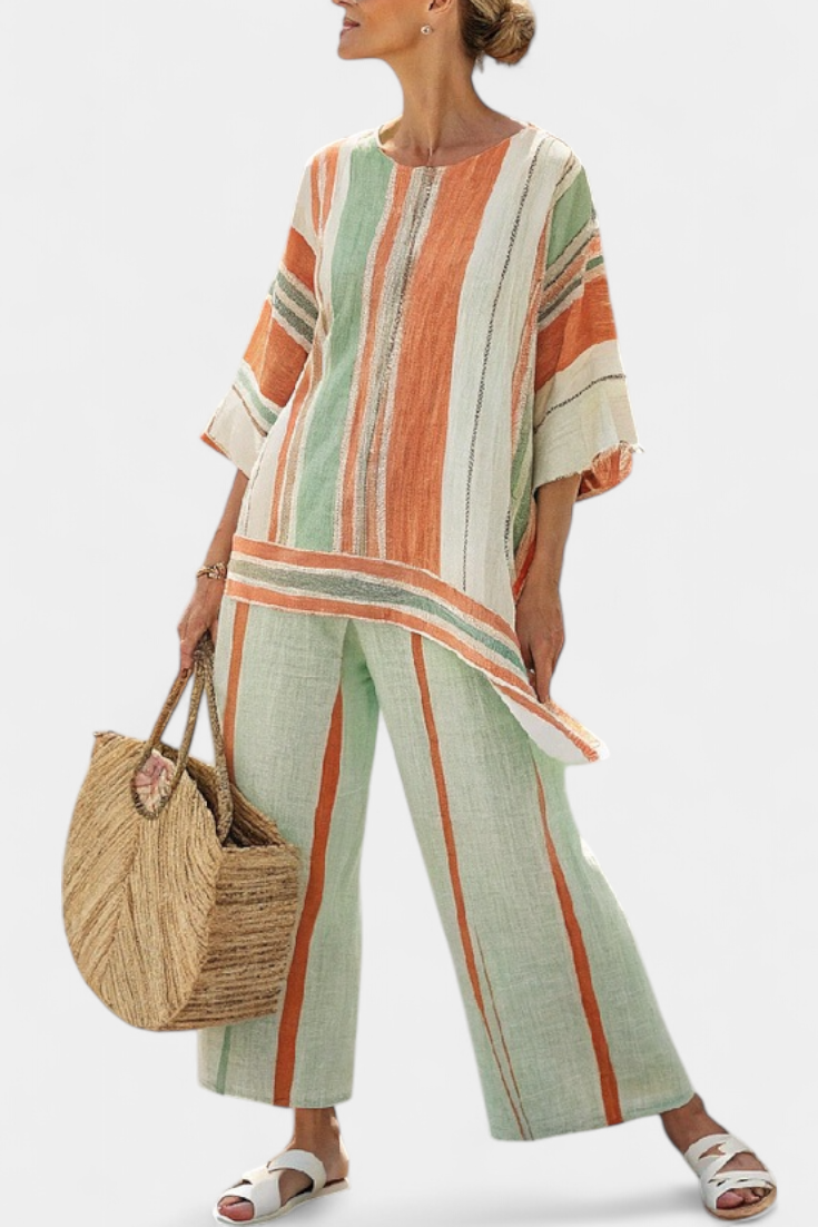 Bellmere | Elegantes asymmetrisches Top & weite Hose