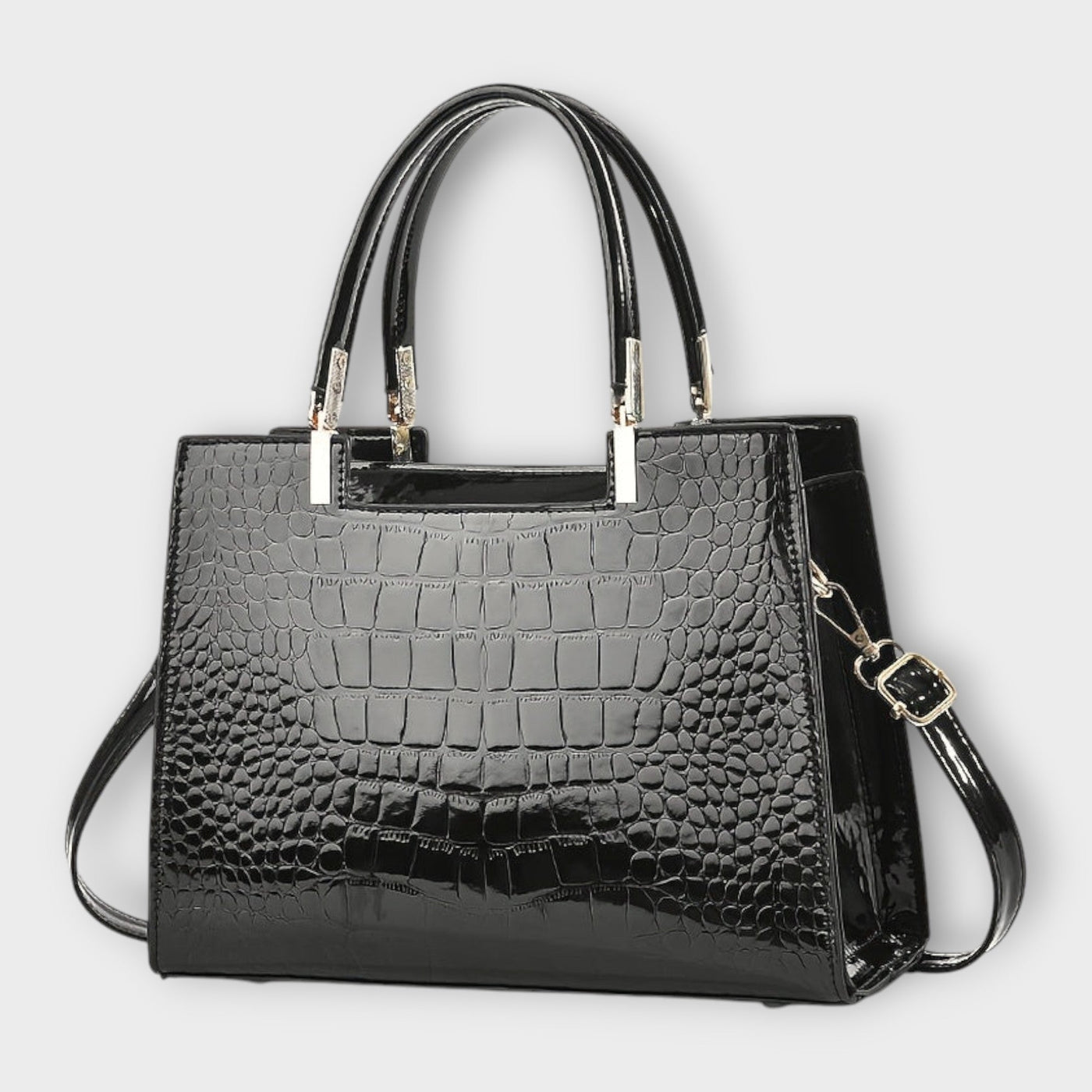 Olivia - Glänzende Krokodil-Muster Handtasche