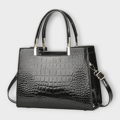 Olivia - Glänzende Krokodil-Muster Handtasche