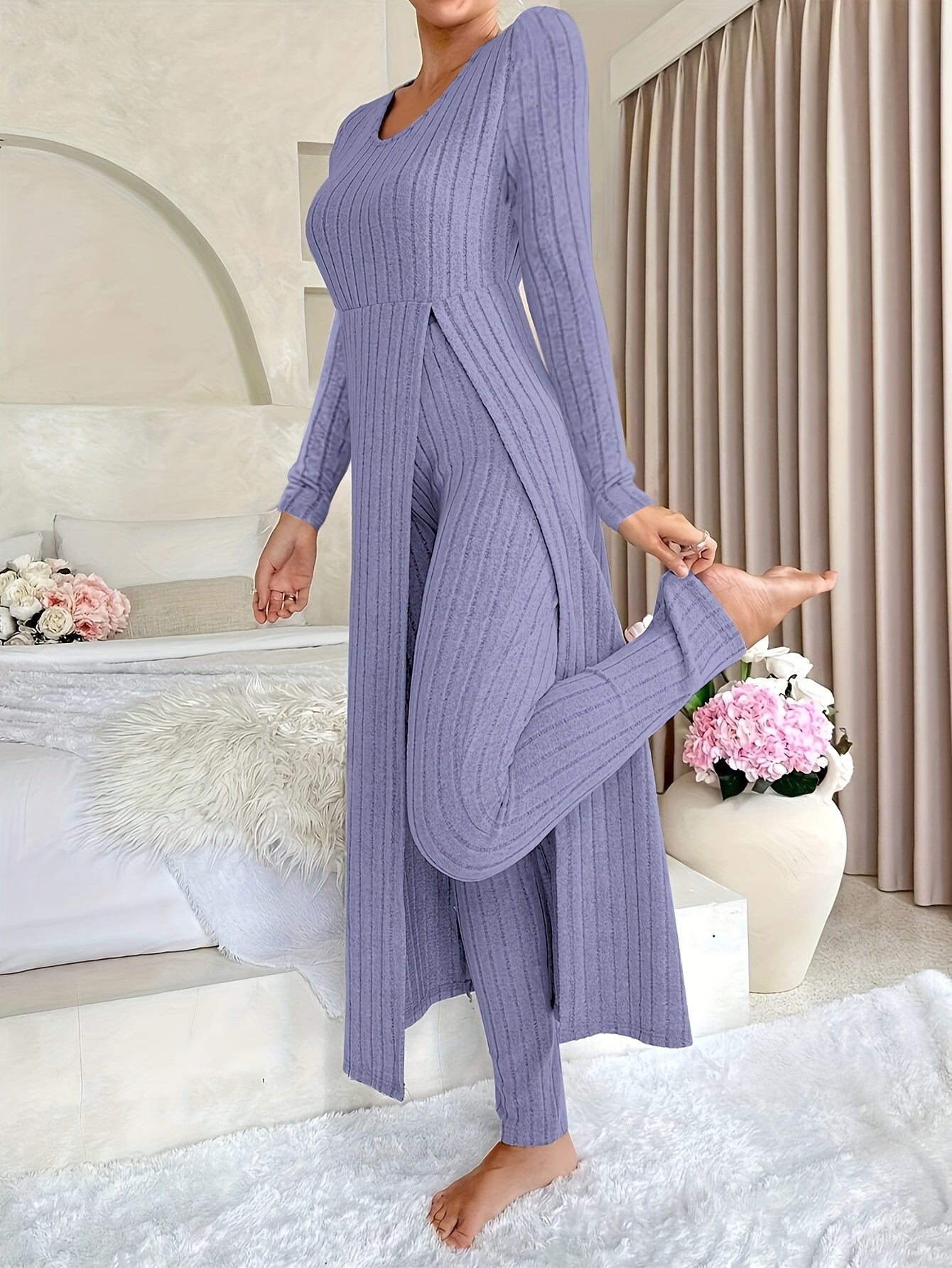 Ella™ - Gemütliches Zwei-Teile Ribbed Lounge Set